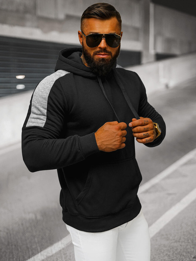 Sudadera de hombre negra OZONEE JS/8B1311/3