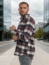 Camisa de hombre burdeos OZONEE V/V174