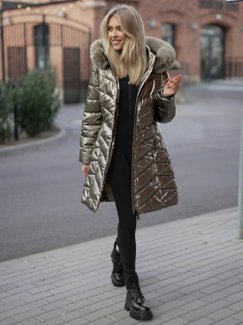 Chaqueta de mujer oro OZONEE JS/16M9100/403Z