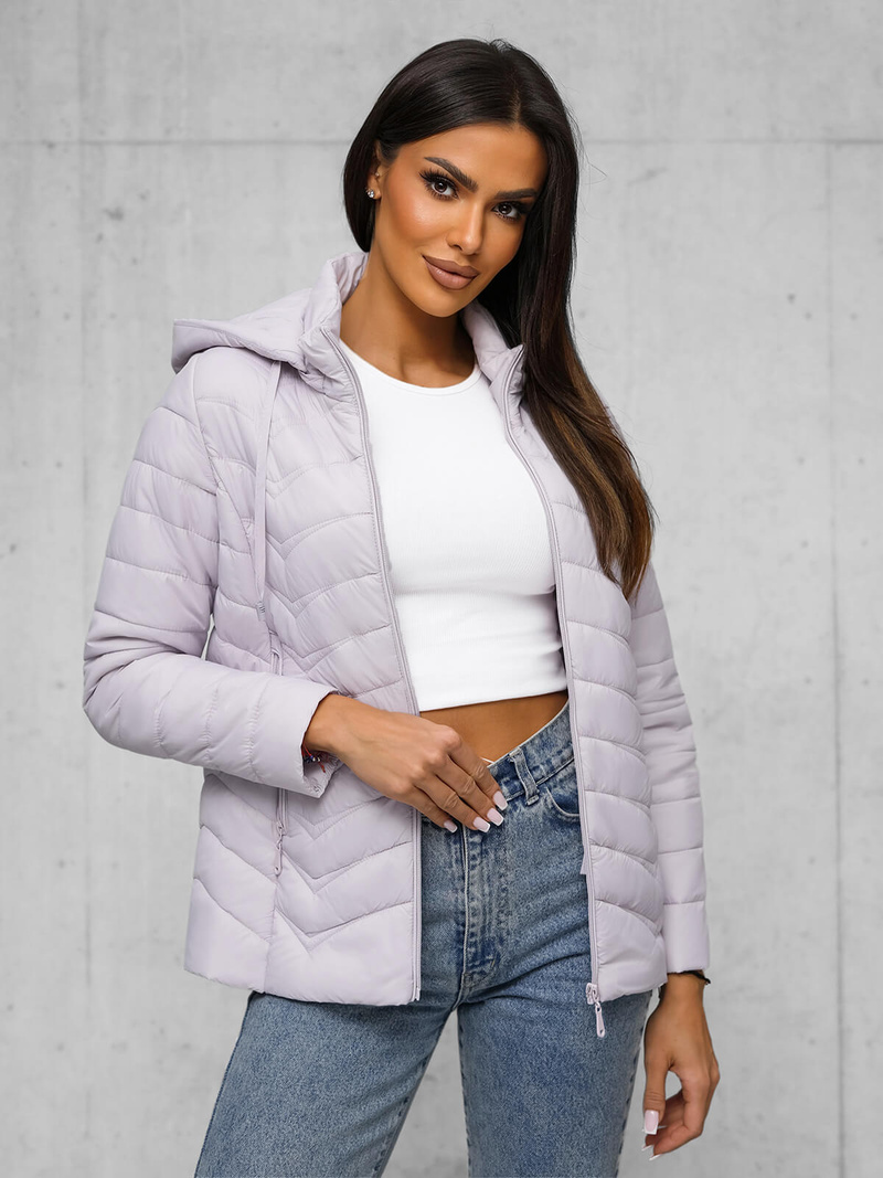 Chaqueta de mujer violeta claro OZONEE JS/16M9238/35