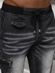 Vaqueros jogger de hombre negras OZONEE NB/MP0108N