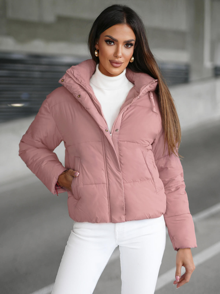 Chaqueta de mujer rosa en polvo OZONEE JS 16M9188 46Z