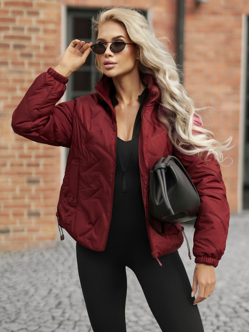 Chaqueta de mujer borgoña OZONEE JS/16M9315/06Z