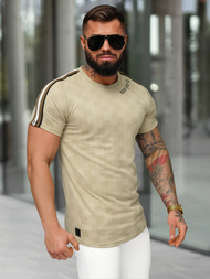 Camiseta de hombre beige OZONEE O/QS11621