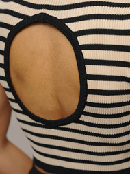 Conjunto de mujer negro/beige - top y falda OZONEE O/JK262