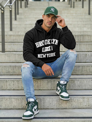 Sudadera de hombre negra OZONEE JS/8B1767/3Z