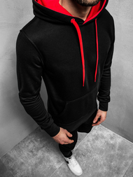 Sudadera de hombre negra-roja OZONEE JS/2011Z