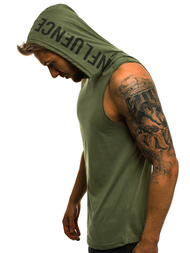 Camiseta sin mangas de hombre verde OZONEE O/2537 