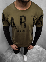 Camiseta de manga larga de hombre verde OZONEE O/1292Z