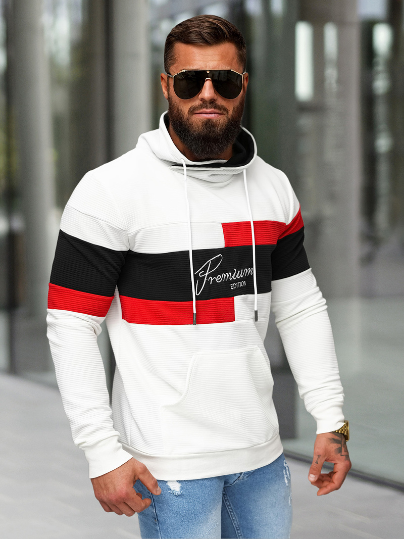 Sudadera de hombre blanca OZONEE O/B7524Z