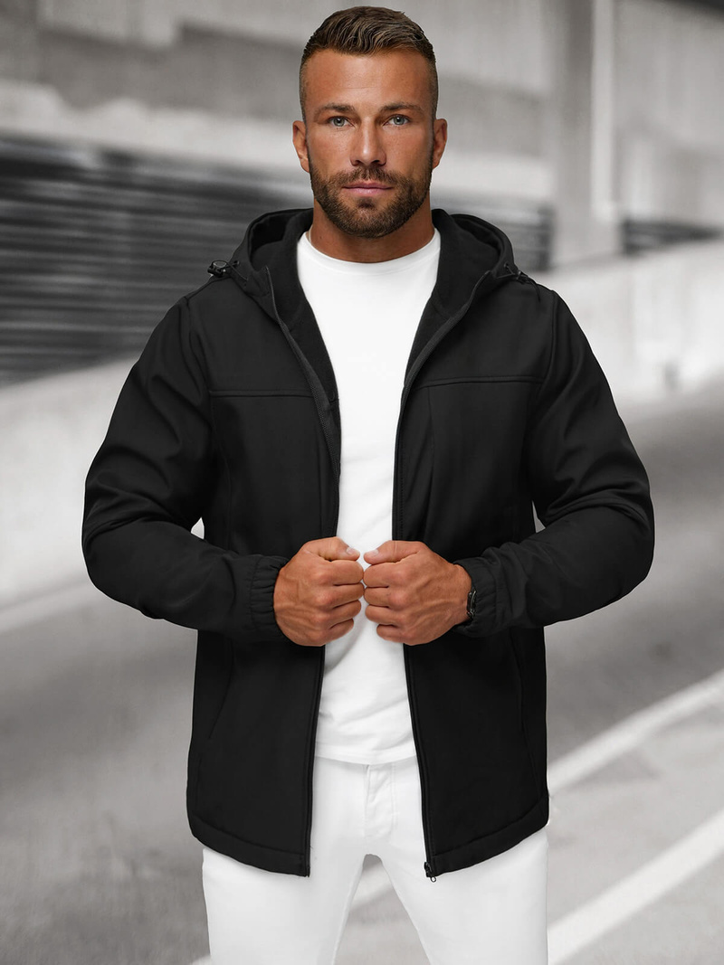 Chaqueta softshell para hombre negro OZONEE JS/27B6523/3