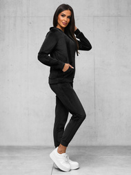 Chándal velour de mujer de negro OZONEE JS/35C1612/3