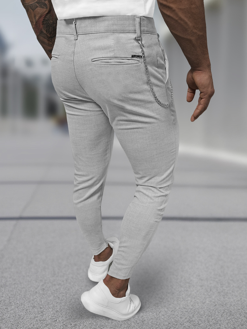 Pantalón chino de hombre gris OZONEE DJ/3300