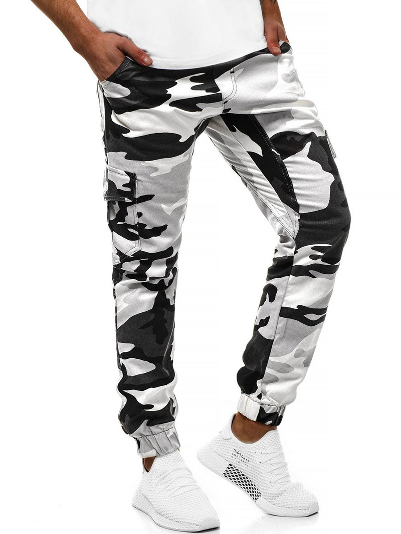 Pantalón jogger de hombre negro-blancos OZONEE A/404