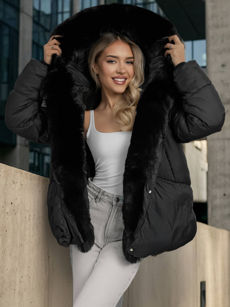 Chaqueta de mujer negra OZONEE O/16M9179/392Z