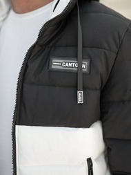 Chaqueta de invierno de hombre negro-blanca OZONEE JS/31M5083/281