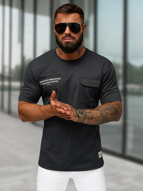 Camiseta de hombre negras OZONEE O/QQ1530