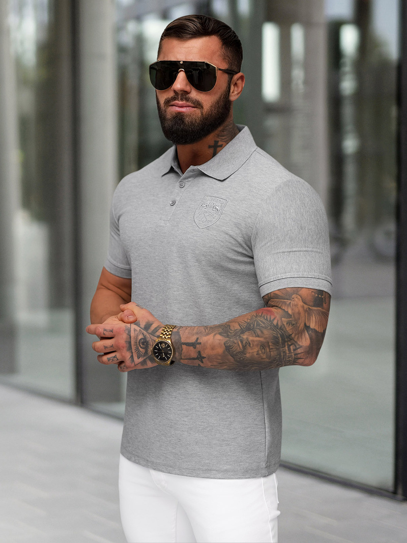 Polo de hombre gris OZONEE NB/MT3142