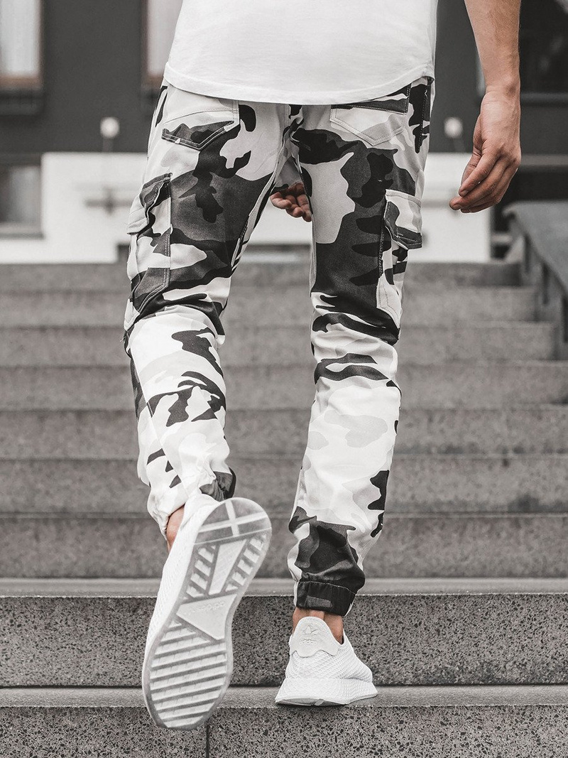 Pantalón jogger de hombre negro-blancos OZONEE A/404