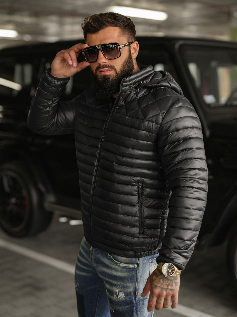 Chaqueta de hombre negra OZONEE JS/16M9328/392BZ