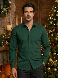 Camisa de hombre verde OZONEE O/V66Z