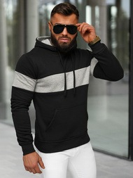 Sudadera de hombre negra OZONEE JS/8B1316/3