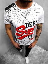 Camiseta de hombre blanca OZONEE JS/KS1942Z