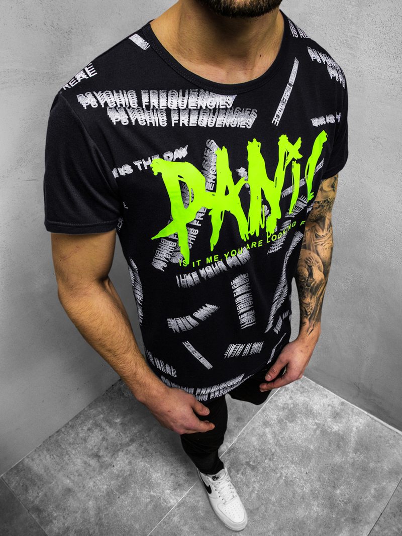 Camiseta de hombre negra OZONEE JS/KS1998Z