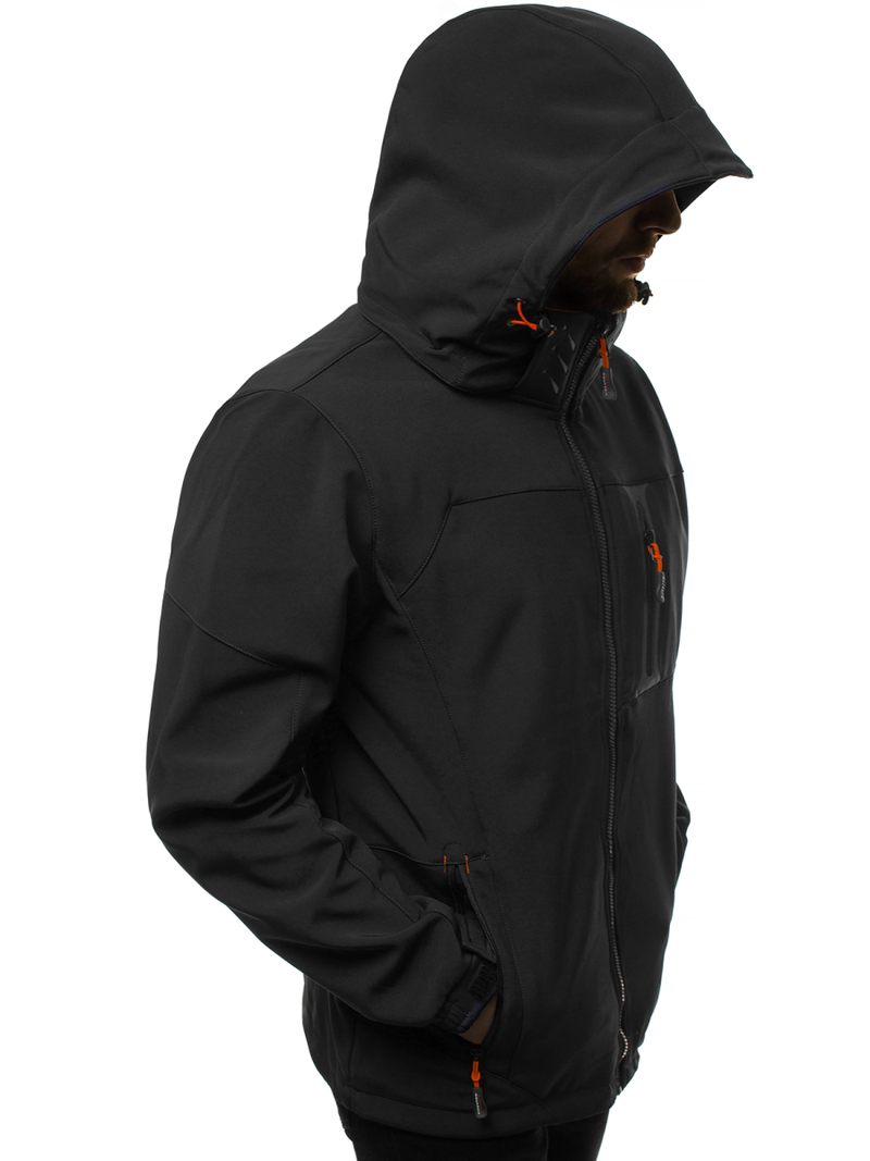 Chaqueta de hombre negro-naranja OZONEE GE/12262
