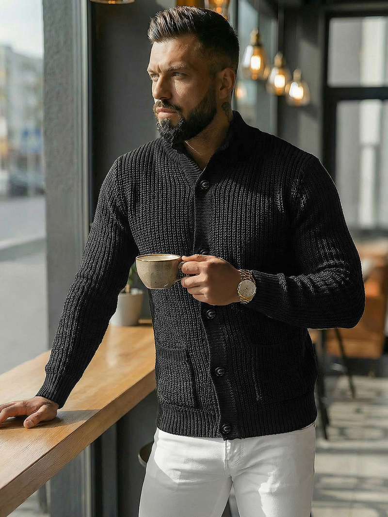 Jersey de hombre negro OZONEE NB/MM6020/4Z