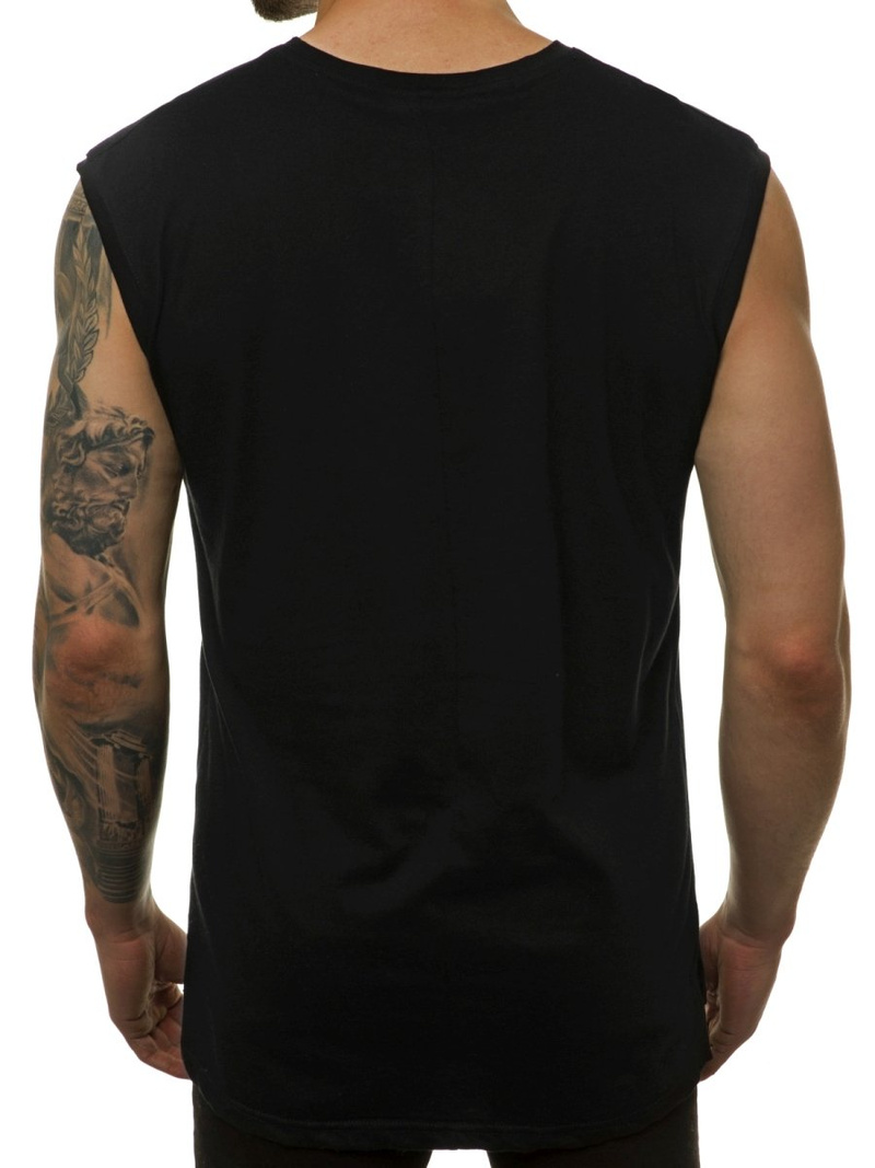Camiseta sin mangas de hombre negro-blanca OZONEE MACH/M1212