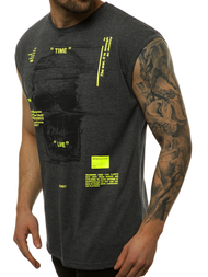 Camiseta sin mangas de hombre amarillo grafito OZONEE MACH/M1212