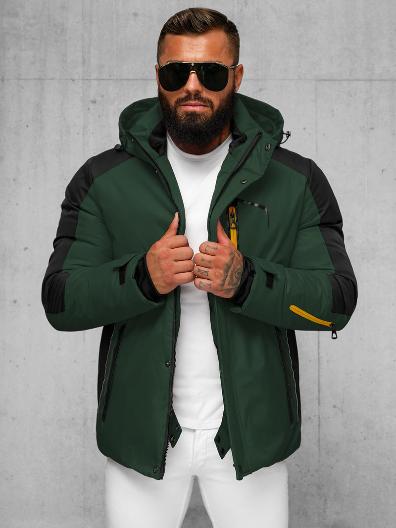 Chaqueta de hombre verde-oscura OZONEE JS/91M9905/136Z