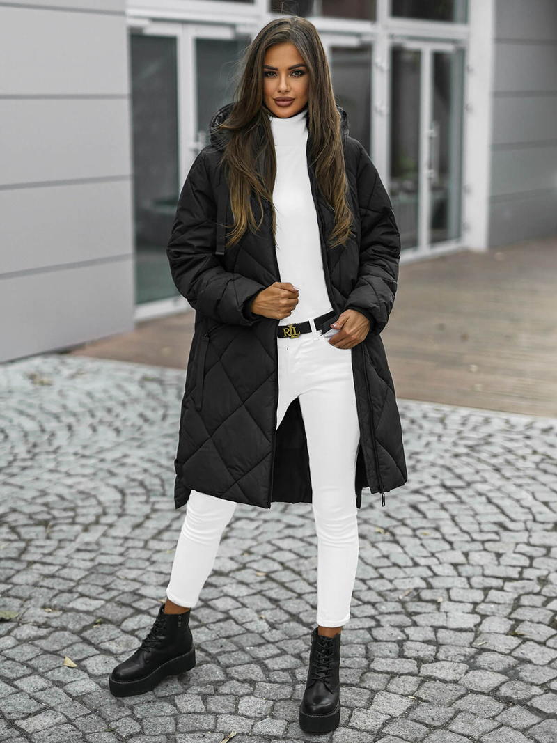 Chaqueta de mujer negra OZONEE JS/5M3168/392Z