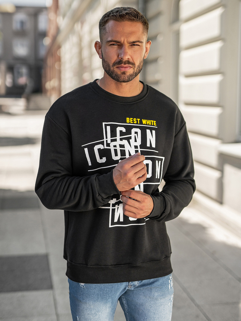 Sudadera de hombre negra OZONEE JS/8B1763/3