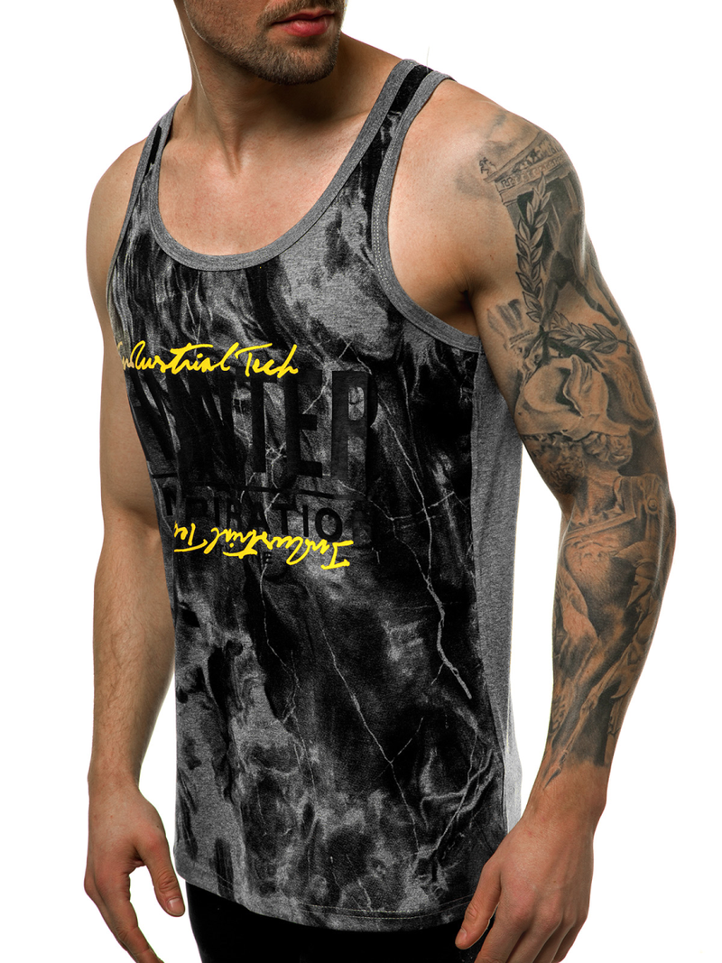 Camiseta sin mangas de hombre grafito OZONEE JS/SS11033