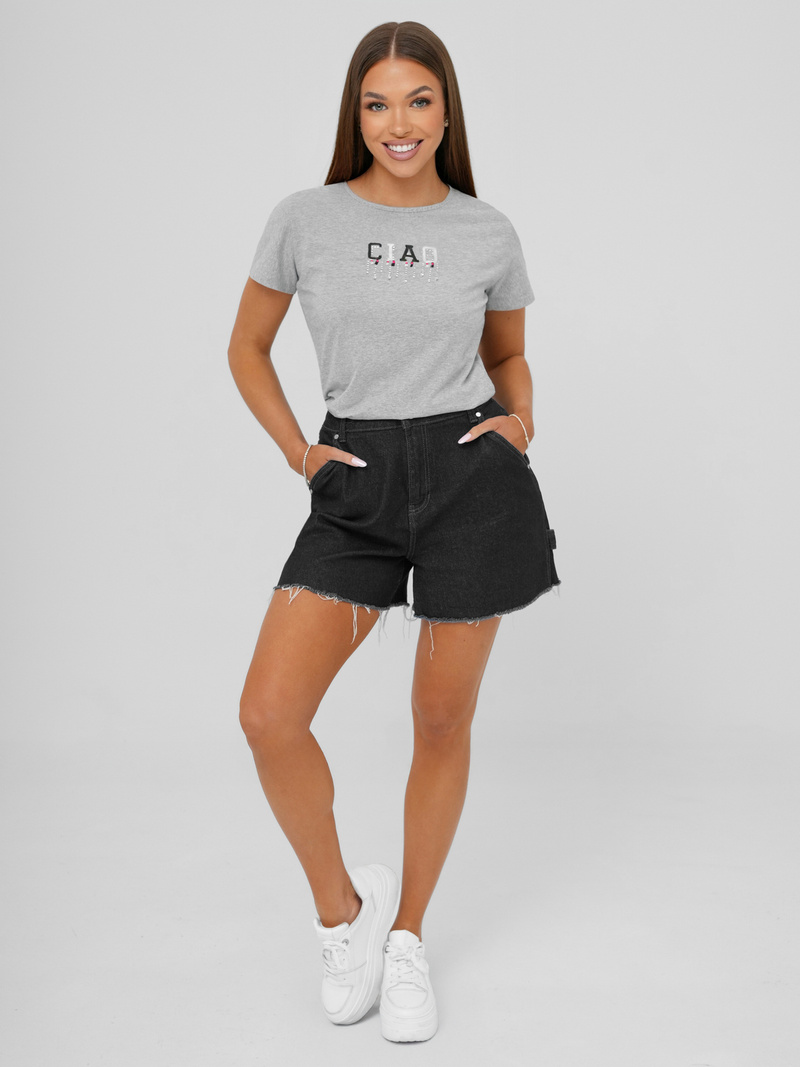 Camiseta de mujer gris OZONEE JS/RJ77542