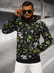 Sudadera de hombre negra OZONEE JS/8B1186/3