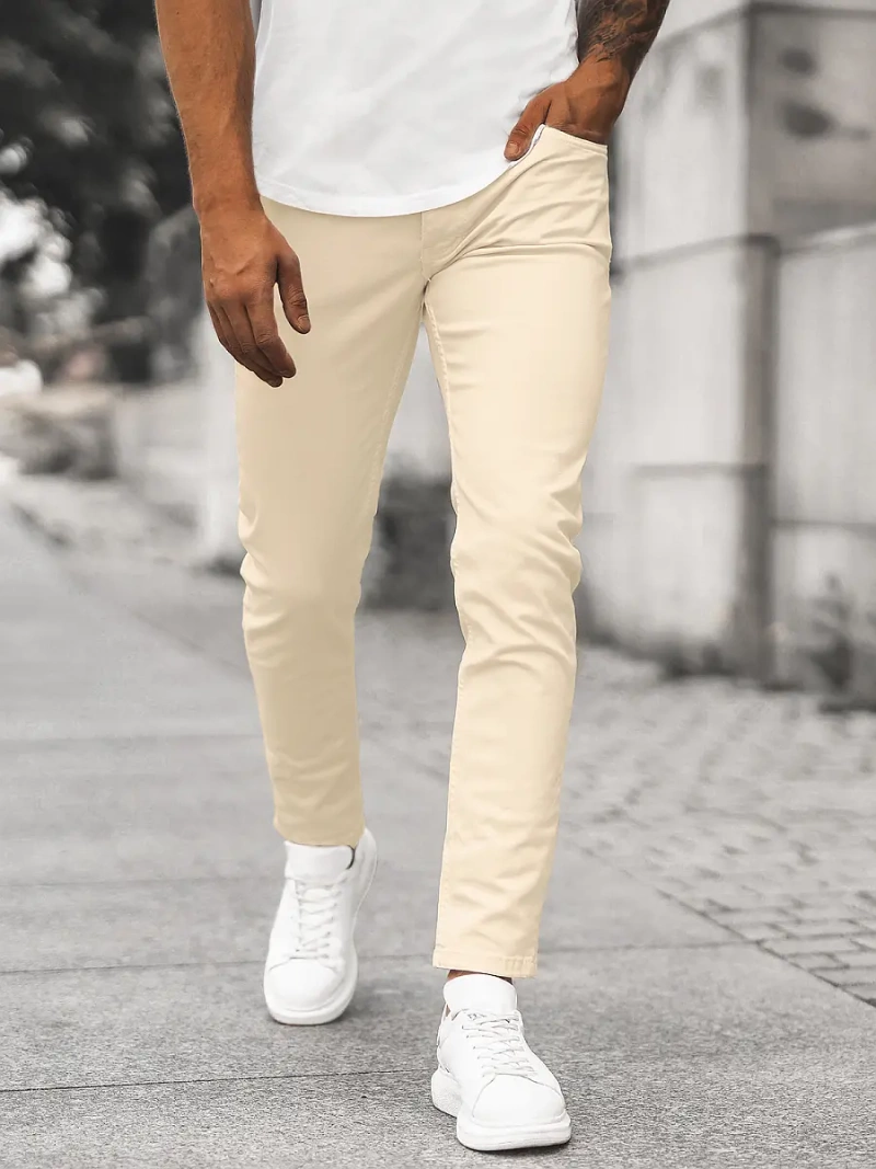 Vaqueros de hombre beige claro OZONEE E/5388/04