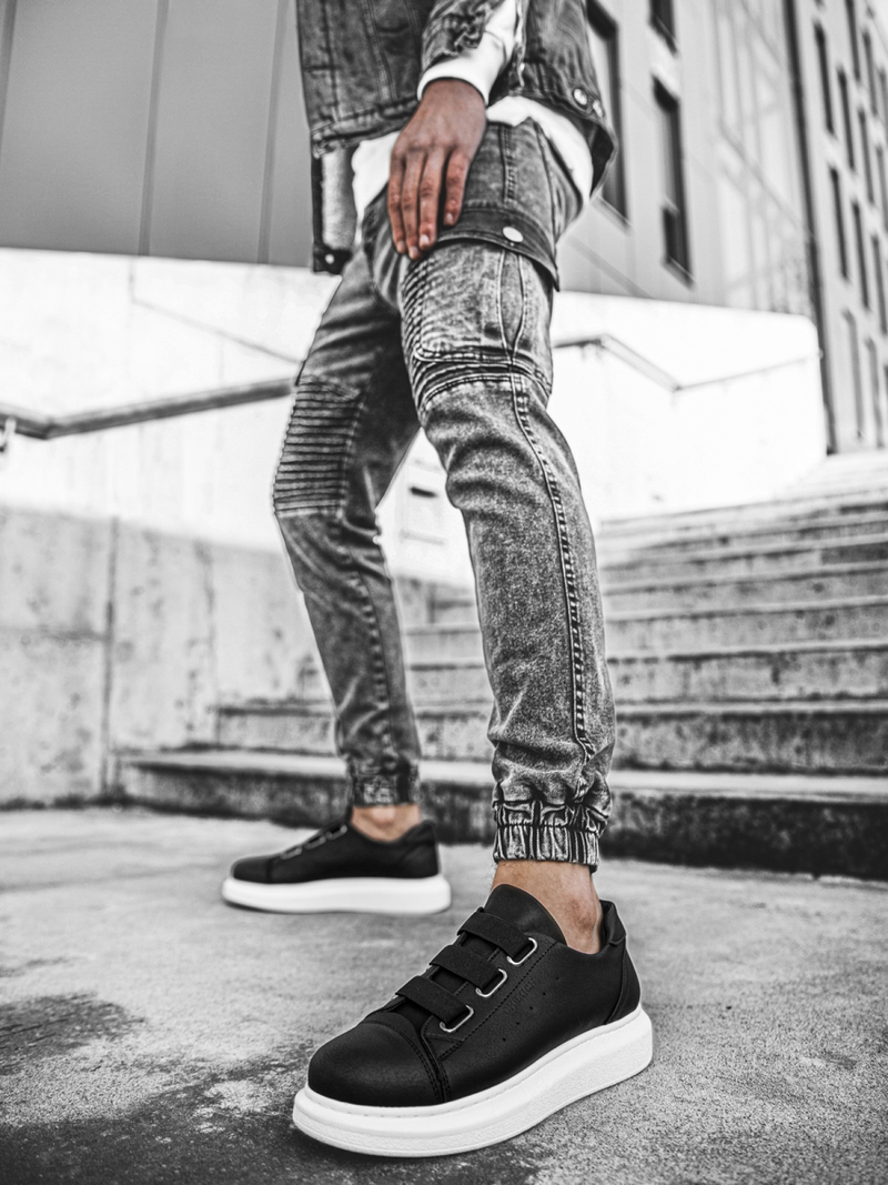 Sneakers de hombre negro-blancos OZONEE CH/253