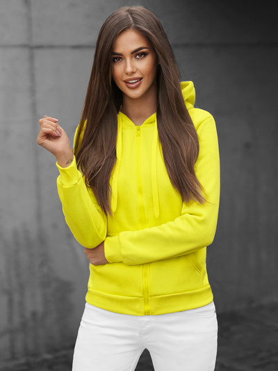 Sudadera de mujer neón amarilla OZONEE JS/W03Z
