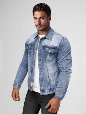 Chaqueta vaquera de hombre azul OZONEE NB/MJ522BZ