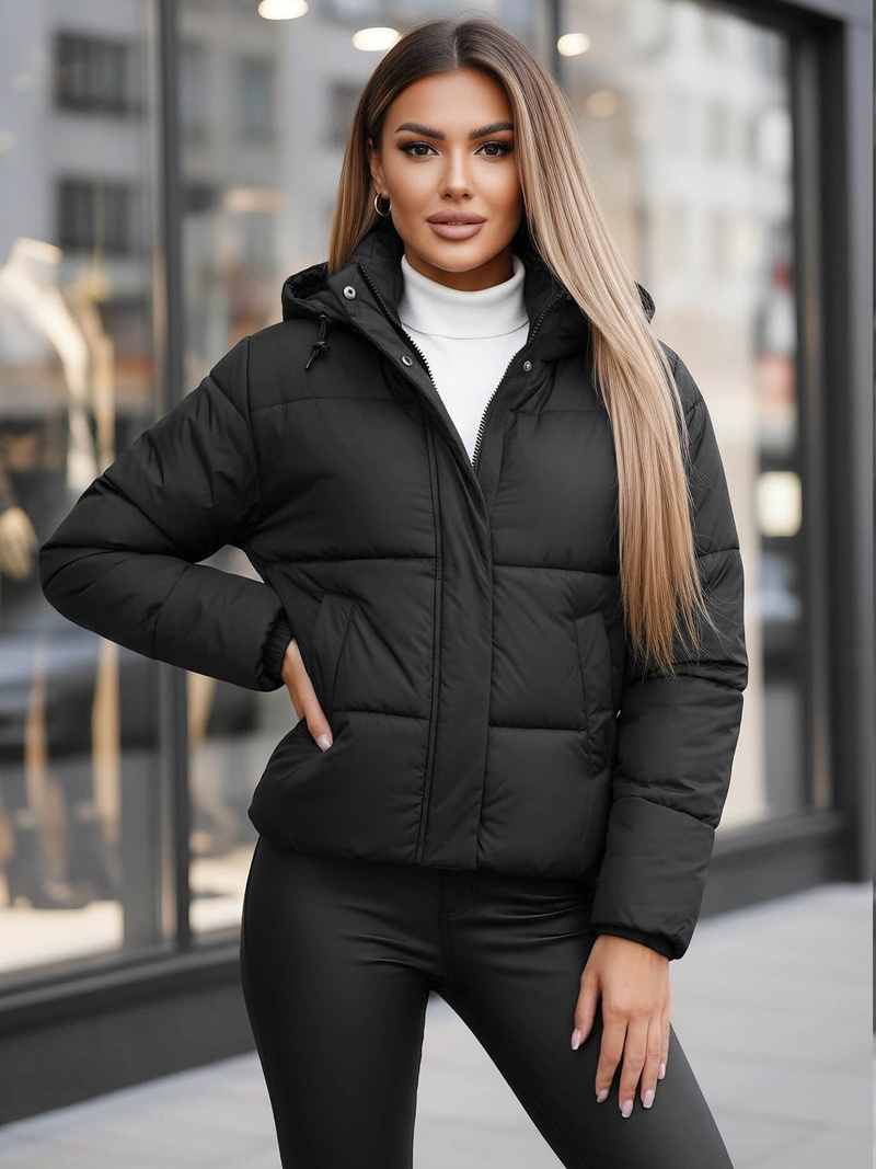 Chaqueta de mujer negra OZONEE JS/16M9188/392Z