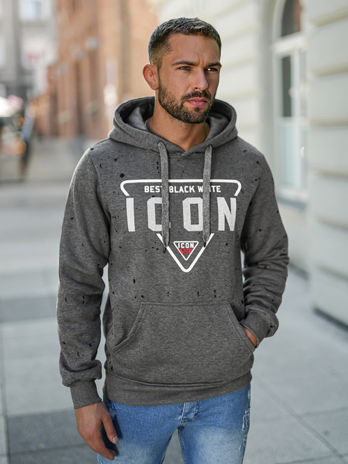 Sudadera de hombre grafito OZONEE JS/8B1737/5