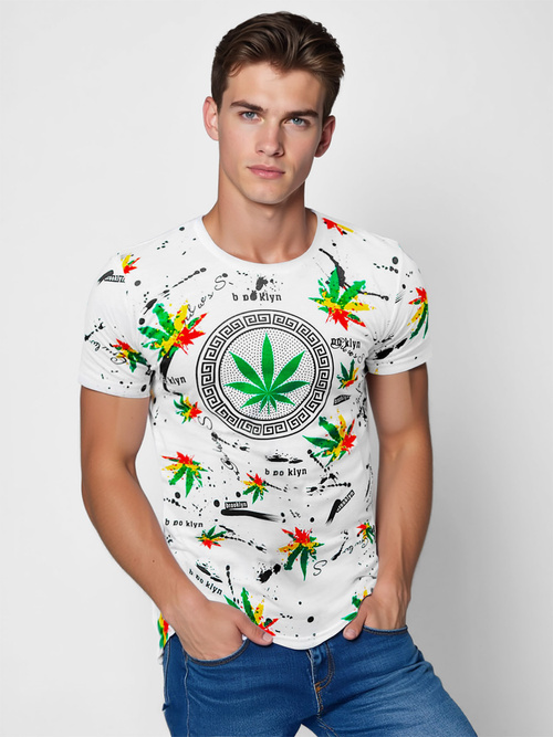 Camiseta de hombre blanco OZONEE O/T131/1Z