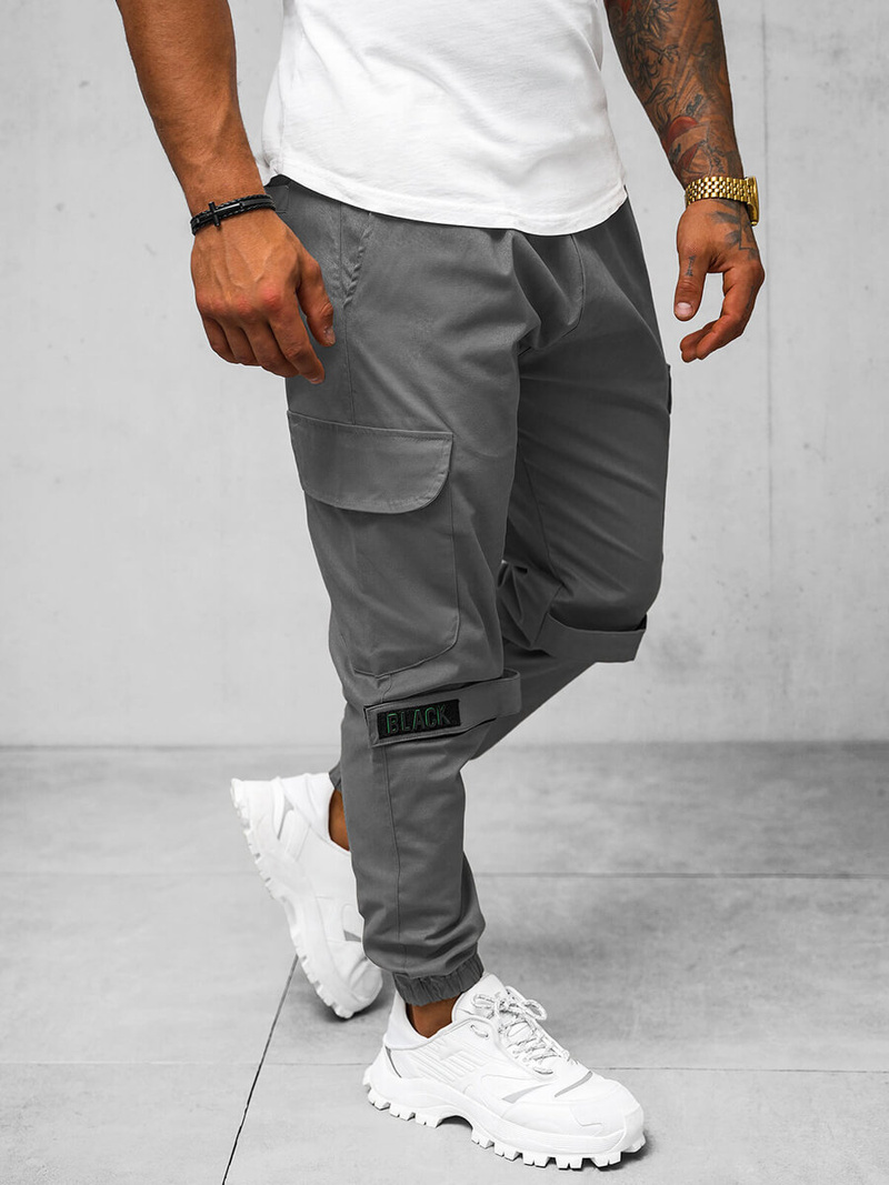 Pantalón chino jogger de hombre gris OZONEE O/G3014Z