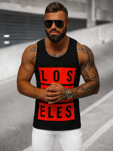 Camiseta sin mangas de hombre negra OZONEE O/T105/3
