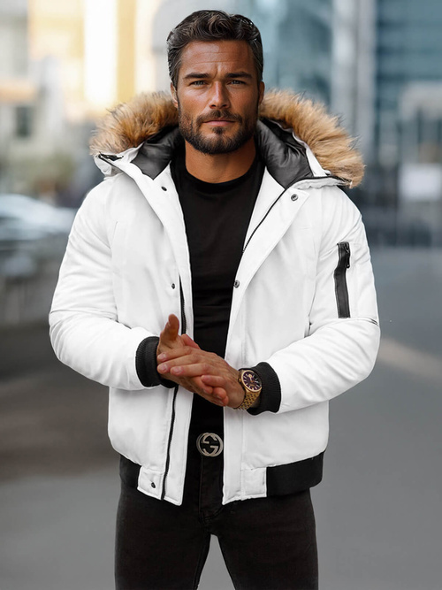 Chaqueta de hombre blanca OZONEE JS/M2019/281Z