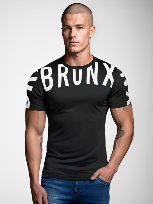 Camiseta de hombre negra OZONEE O/8T1265/3Z