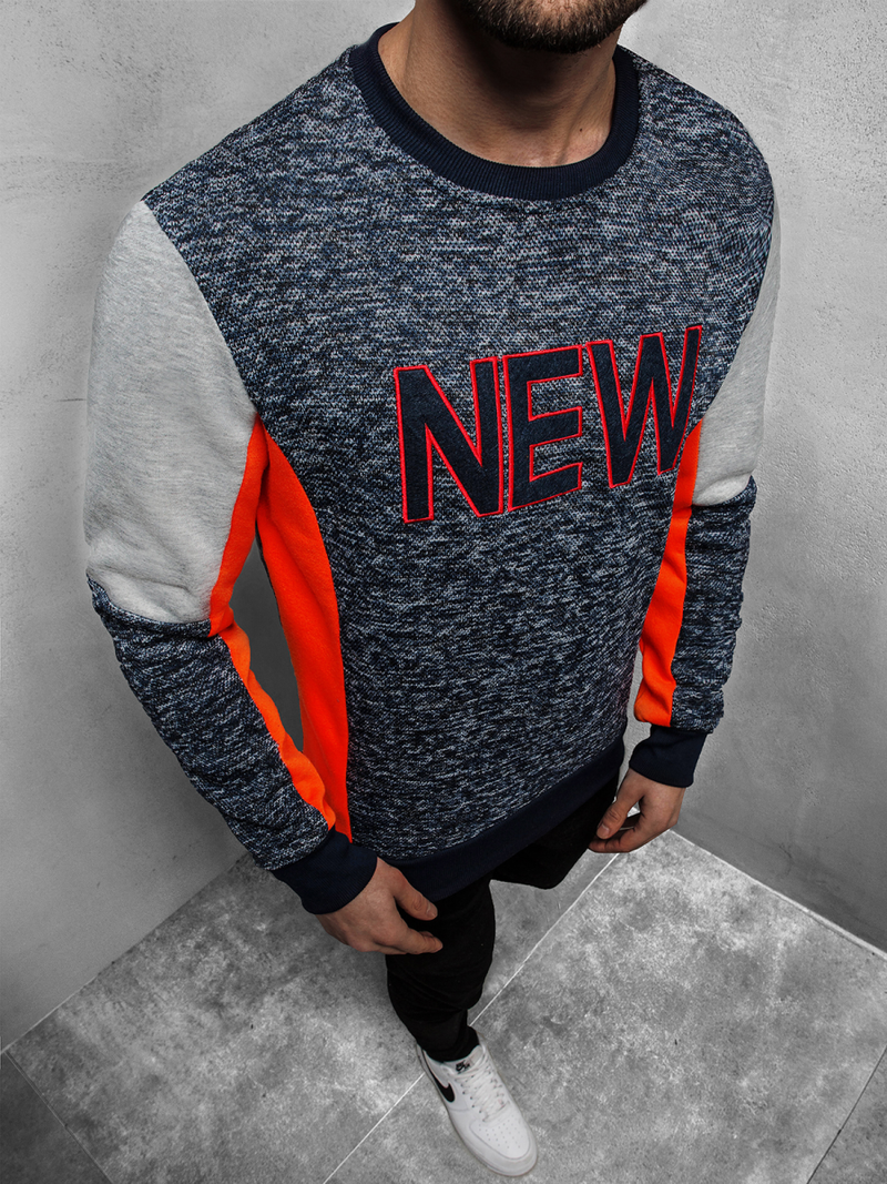 Sudadera de hombre azul marino OZONEE JS/KS1908Z